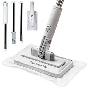 lot 1975 image: Snap on Grip Mini Mop, No-Touch Lazy Mop, Touch-Free Cloth Attachment, Secure Cleaning Pad Grip, Compact Design, Disposable Dust Mop for House Wall,Bathroom, Windows, Corners 6 Cloth