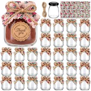 lot 1982 image: LemonRoad 30 Pcs Glass Jars with Lids Mini 3.4 oz Yogurt Jars for Jam