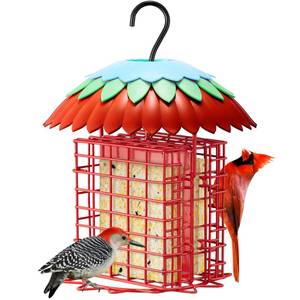 lot 1983 image: Skaithee Suet Feeder Double with Weather Guard & Ant Moat, 2 Holders Red