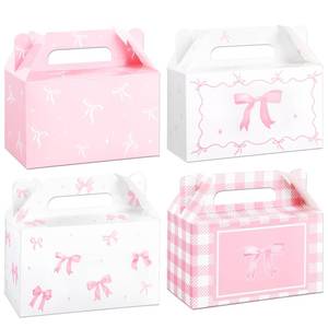 lot 2013 image: Justforjoyful Pink Bow Treat Boxes 24 Pc