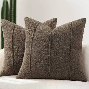 lot 2037 image: YCOLL Textured Boucle Throw Pillow Covers 16x16 Pack of 2