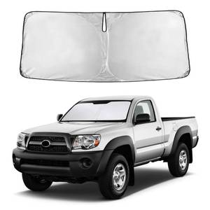 lot 2110 image: Autovir Foldable Windshield Sun Shade 4-Layer Silver Reflective