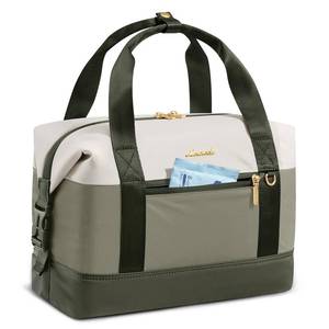 lot 2134 image: Lovevook Two-Tone Tote Bag Olive Green and Cream w Gold Hardware