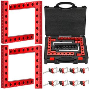 lot 2141 image: Volpeblu 2-Piece Red Aluminum L-Shape Corner Clamp Set w Case