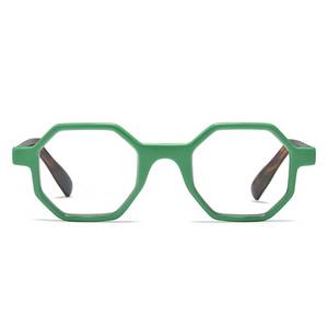 lot 2167 image: 2SeeLife Oversized Hexagon TR-90 Reading Glasses for Men & Women �� Medium��Wide Fit, Durable, Spring Hinges, Premium Readers, Green, 4.00