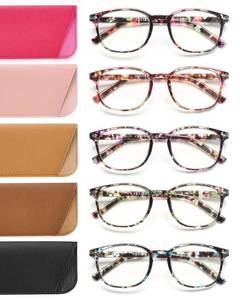 lot 2171 image: A 5 Pack Reading Glasses for Women Blue Light Blocking Spring Hinge 2.50