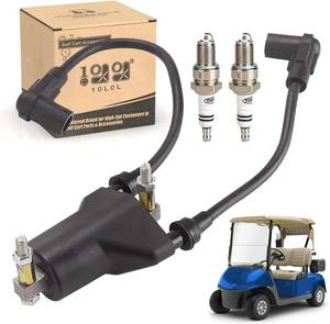 lot 2183 image: 10L0L Golf Cart Dual Ignition Coil with Spark Plugs for EZGO 4-Cycle 1991-2002 Pre-MCI EngineRobin 295CC Robin 350CC Gas Models, OEM 26652G01,EPIGC103