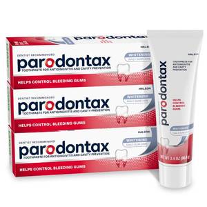 lot 2196 image: Parodontax Teeth Whitening Toothpaste, to Help Bleeding Gums, 3.4 Oz x 3