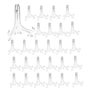 lot 2202 image: Artliving 5 Inch Acrylic Card Display Stands, Small Plastic Easels and StandPlate Holders for Displaying Pictures, Plates, or Cards at Weddings, Home Decor, or Birthdays (Clear, 24 Pack)
