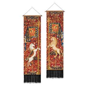 lot 2972 image: PLIGREAT 2 Pack Horse Lion Tapestry Wall Hanging 52in