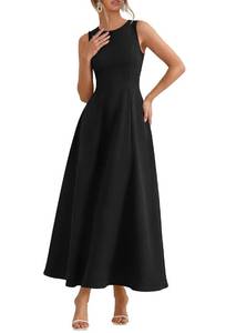 lot 2979 image: PRETTYGARDEN Womens Sleeveless Maxi Dress, Black, XL
