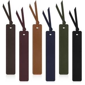 lot 2998 image: MIXVOVA 6-Piece Leather Bookmarks with Tassel