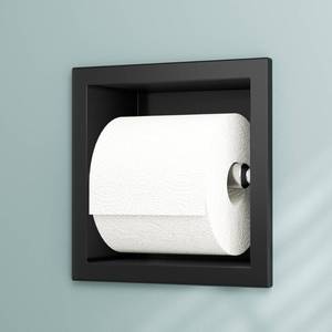 lot 5257 image: Neodrain Matte Black Recessed Wall Toilet Paper Holder
