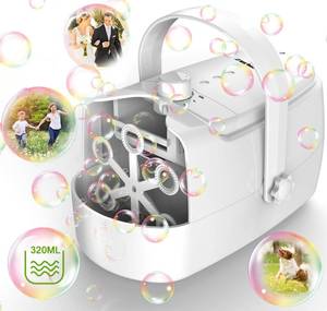 lot 5268 image: Zerhunt Automatic Bubble Machine w 320ML Tank & Carry Handle