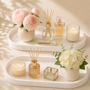 lot 5296 image: QOLyabnbn Bathroom Tray,Vanity Tray,Perfume Tray for Makeup,Perfume,Trinket