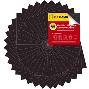 lot 6305 image: CHUNNIAO 48-Piece Flexible Magnetic Adhesive Sheets 4in x 4in