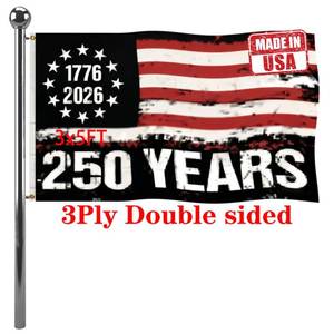 lot 6324 image: Jayus 250 Years 1776-2026 3x5 Ft Double-Sided 3-Ply Flag with Grommets