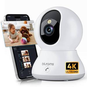 lot 6352 image: blurams 8MP Indoor Camera, 360° PTZ Baby Monitor, Pet Camera with Phone App, One-Touch Call, Free HumanPetMotionSoundCry Detection, Dual-Band WiFi 6, Compatible with Alexa