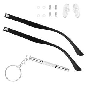 lot 6374 image: 1 Pair Glasses Arm Replacement Kit,Eyeglasses Repair Kit,7mm Hinge Width,Black Glasses Legs Replacement Eyeglass Arm Replacement Accessories with Screwdrivers, Screws, Washers,Nose Pads ��