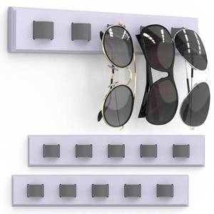 lot 6392 image: Durmmur Wooden Sunglass Organizer, Wall Mount3M Adhesive Sunglasses Holder