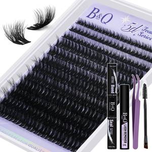 lot 6398 image: B&Q Fluffy Lash Clusters Kit Feath5D Flora Eyelash Clusters Medium Volume