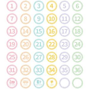 lot 6405 image: 42Pcs Colorful Composition Line Up Spots for Classroom Floor 4 Inch Vinyl Number Stickers Number Decals Numbers Stickers Markers for Preschool Kindergarten Elementary Teacher Back to School