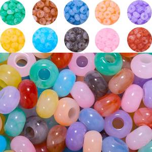 lot 6430 image: Anjulery 100Pcs Large Hole Acrylic Beads for Carabiner Bag Charms, 14mm