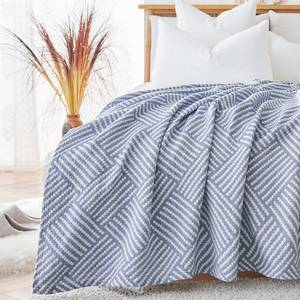 lot 7645 image: Jinchan 100% Cotton Muslin Blanket Twin 60x80 Dusty Blue