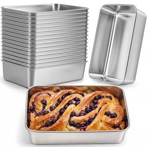 lot 7659 image: Yiyiring Stainless Steel Loaf Pan Set 20-Pack 9x5