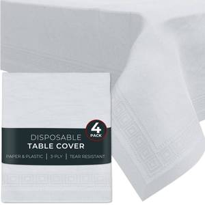 lot 7661 image: HOUZZKINGZ USA Paper Tablecloths 54 X 108 4-Pack
