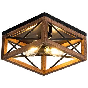 lot 7670 image: Rpzloila Farmhouse Ceiling Light, 2-Light Wood Ceiling Light