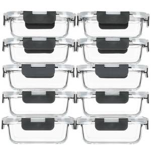 lot 7674 image: M MCIRCO 10 Pack,13 oz 1.5 Cup Glass Meal Prep Containers with Lids