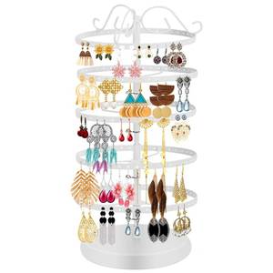 lot 8167 image: 5-Tier 360° Rotating Earring Holder Organizer