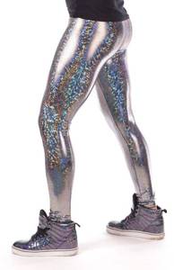 lot 8188 image: Revolver Fashion Mens Holographic Disco Meggings Silver M