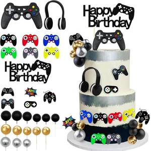 lot 8204 image: TOSPARTY 28-Piece Video Game Cake Topper Set