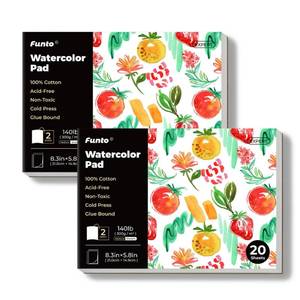 lot 8226 image: Funto Watercolor Pad 2-Pack 8.3x5.8 140lb