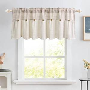 lot 8228 image: Linen Button Valance 52x20 Rod Pocket