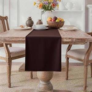 lot 8229 image: MEANMOY Brown Polyester Table Runner 90 Inches