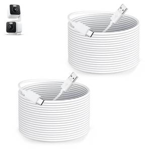 lot 8254 image: Smays 2-Pack White USB-A to USB-C Extension Charging Cables