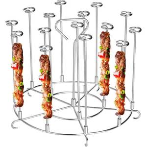 lot 8287 image: ANQIA 15-Skewer Stainless Steel Air Fryer Skewer Rack 8.27in Diameter