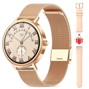 lot 8303 image: Smart Watches for Women Android iPhone(AnswerMake Calls), HD Screen Fitness Tracker with Heart RateSleep Monitor100 Sport Modes, IP68 Waterproof, AI Voice Built-in, 2 Straps (Metal  Silicone)