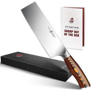 lot 8311 image: TUO Nakiri Knife 6.5 Japanese Vegetable Cleaver, Chef Knife for Kitchen Vegetable Chopping, German High Carbon Stainless Steel, Ergo Pakkawood Handle