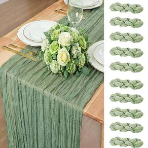 lot 13320 image: Sage Green Cheesecloth Table Runner 10-Pack 22x120