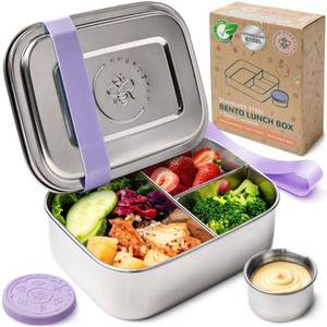 lot 13321 image: Everusely Stainless Steel Bento Box 27oz Lavender