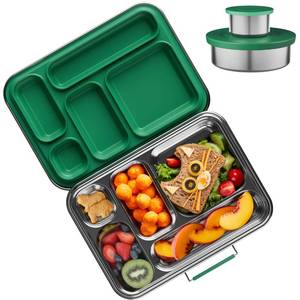 lot 13339 image: AOHEA Stainless Steel Bento Box, 33oz, 5 Compartment