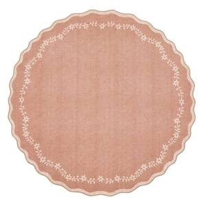 lot 13340 image: GarveeHome Round Rug 6ft Scalloped Washable