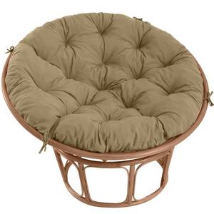 lot 13345 image: PRIMEPATIO Round Tufted Papasan Chair Cushion in Khaki w Ties