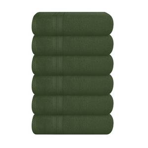 lot 13353 image: BOUTIQUO Everyday 6-Piece Hand Towel Set Olive Green