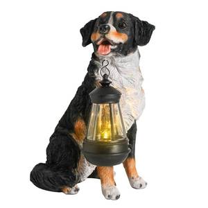 lot 13356 image: Afirst Bernese Mountain Dog Statue with Hanging Lantern Light