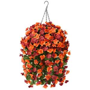lot 13375 image: IINQCMY Artificial Flowers Fall Hanging Basket Outdoors Fake Begonias